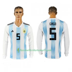 Fußballtrikots Argentinien Gago 5 WM 2018 Langarm Heimtrikotsatz kaufen
